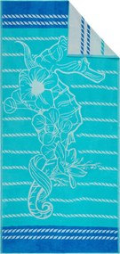 XXXLutz PLÁŽOVÁ OSUŠKA, 90/180 cm, modrá, béžová Esposa - Kúpeľňový textil - 003520003301