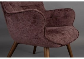 Tmavofialové zamatové kreslo Lenn – Dutchbone