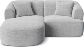 Svetlosivá menčestrová rohová pohovka (ľavý roh/s leňoškou) Campi – Cosmopolitan Design