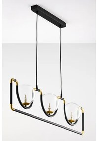 Jupiter 1990 - Luster na lanku HANZA 3xG9/10W/230V čierna/zlatá
