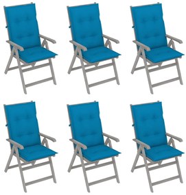 Záhradné sklápacie stoličky 6 ks s podložkami akáciový masív 3065336