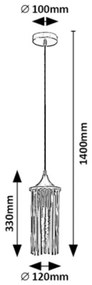 Rabalux 72151 - Luster na lanku ROXAS 1xE27/40W/230V