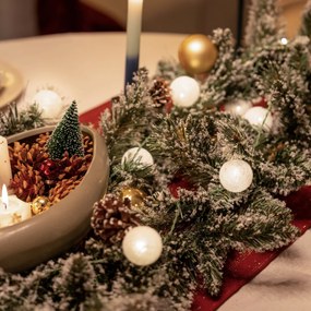 Vianočná girlanda biela so zlatou farbou 270 cm vrátane LED s časovačom - Jack