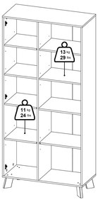 Biela/v prírodnej farbe knižnica v dekore duba 89x188x40 cm Ikast – Tvilum