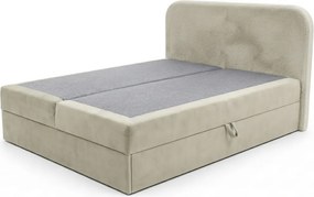 Čalúnená posteľ boxspring FORENA 160x200 cm krémová Matrac: Matrac Bonell pružinový