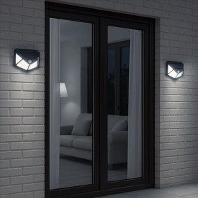 Exteriérové solárne nástenné LED svietidlo Batman, 1x LED 3w, čierna, pohybový senzor
