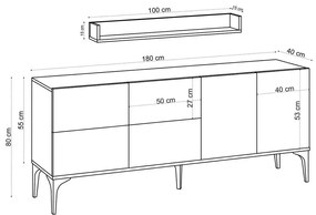 Skrinka s poličkou Lucky White and Black
