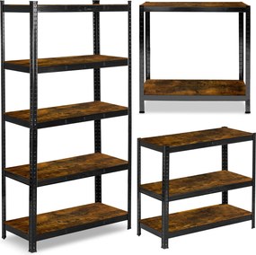 Kovový úložný regál 180 x 90 x 40 cm Humberg HR-852 čierny