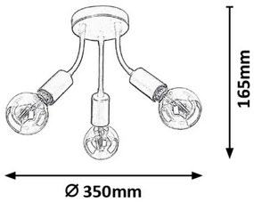 Rabalux 6808 - Prisadený luster ALMUS 3xE27/60W/230V