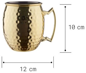 MOSCOW MULE Hrnček tepaný 470 ml - zlatá