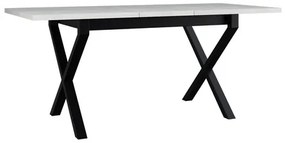 Rozkladací stôl Elarno 80 x 140/180 I, Morenie: biela - L, Farby nožičiek: čierne kovové