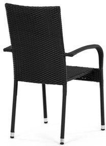 Autronic BONTEC Záhradná stolička, kov, polyratan, čierna, AZC-S2113 BK Farba: Čierna