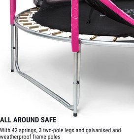 KLARFIT Jumpstarter, trampolína, 2,5 m Ø, sieť 120 kg max., 195 cm Ø skákacia plocha