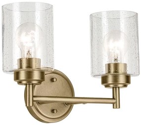 Kichler KL-WINSLOW-2W-NBR - Nástenná lampa WINSLOW 2xE27/60W/230V mosadz