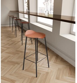 Koňakovohnedá kožená barová stolička Flamingo Bull – LIND DNA