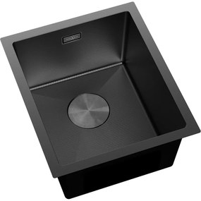 Mexen Trixo, 1-komorový nerezový drez 370 x 440 mm, čierna, vzor voština, 6412371000-70HC