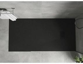 Mexen Hugo, obdĺžniková sprchová vanička SMC 180 x 80 cm, čierna, čierna krytka, 42708018-B