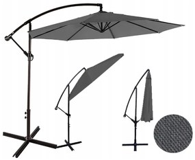 Záhradný slnečník Sunny - tmavo sivý 300cm