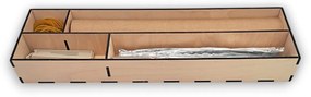 Organizér na fólie/alobal, 4 priehradky do zásuvky, drevený VASKY 13 x 46 cm