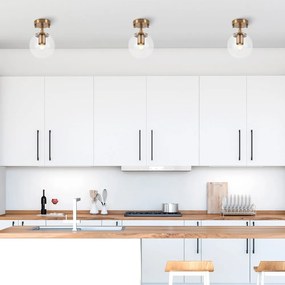 Stropné svietidlo v bronzovej farbe so skleneným tienidlom ø 15 cm Atmaca – Opviq lights