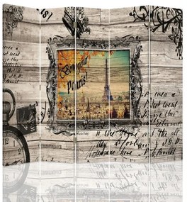 Ozdobný paraván, Stesk po Paříži - 180x170 cm, päťdielny, klasický paraván