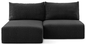 Čierna rozkladacia/s úložným priestorom rohová pohovka (ľavý roh) Kalena – Makamii