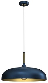 Závesné svietidlo Lincoln, 1x zlaté/tmavomodré kovové tienidlo, (fi 45cm), db/g