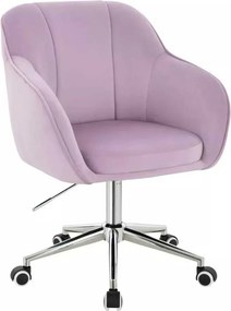 LuxuryForm DESIGN Stolička AVOLA VELUR na striebornej podstave s kolieskami - levanduľa