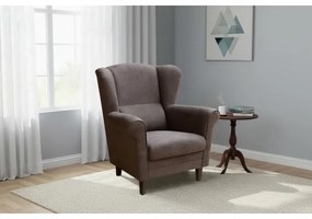 Kreslo ušiak GALA tmavohnedé