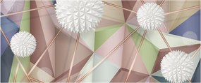 Obraz - 3D Abstrakcia v pastelových farbách (120x50 cm)