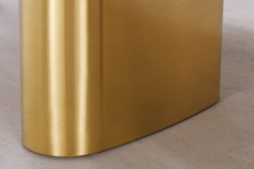 Jedálenský stôl ORGANIC 200 cm oválny, viacfarebný mramorový vrch s rámom v šampansko-zlatej farbe