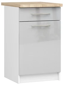 Dolná kuchynská skrinka Ozara S50 SZ8 (biela + metalický lesk). Akcia -20%. Vlastná spoľahlivá doprava až k Vám domov. 1071147