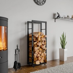 Stojan na drevo Keri V2 25x40x150, čierna