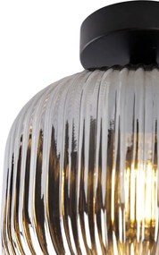 Inteligentné stropné svietidlo čierne s dymovým sklom vrátane Wifi A60 - Karel