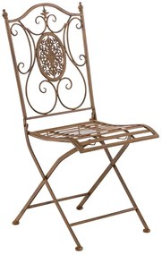 Kovová skladacia stolička Sibell - Hnedá antik