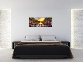 Obraz - Východ slnka v Amsterdame (120x50 cm)