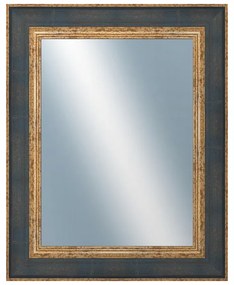 DANTIK - Zrkadlo v rámu, rozmer s rámom 40x50 cm z lišty ZVRATNÁ modrozlatá plast (3068)
