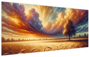 Obraz – Strom na poli (120x50 cm)
