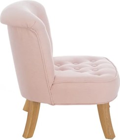 Dětské lněné křeslo pudrově růžové 17 cm Drevo
