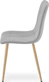 Jedálenská stolička LIBRA svetlosivá / hnedé nohy