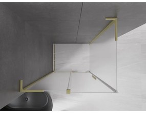 Mexen Velar L, sprchový kút s posuvnými dverami 100 x 90 cm, 8mm sklo námraza, zlatá matná, 871-100-090-33-55