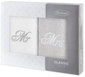 BAVLNENÝ UTERÁK MR MRS SADA 2KS 50X90 CM VIACFAREBNÁ