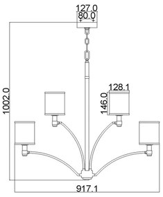 Feiss FE-PROSPECT-PARK9 - Luster na reťazi PROSPECT PARK 9xE27/60W/230V