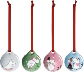 Porcelánové ozdoby Moomin Winter sports 4ks