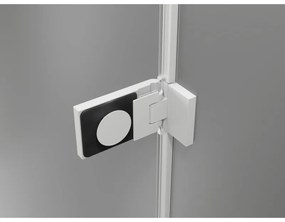 Mexen Lunar-F Duo, skladací sprchový kút 100 x 80 cm, 8mm číre sklo, biely profil, 836-100L-080P-20-00