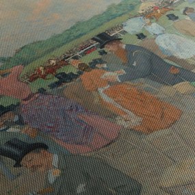 Obraz - Jean-Louis Forain, The Races at Longchamp, reprodukcia (s hodinami) (90x30 cm)