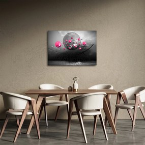 Obraz ružových abstraktných gulí (70x50 cm)