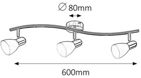 Rabalux 6303 - Bodové svietidlo SOMA 3xE14/40W/230V