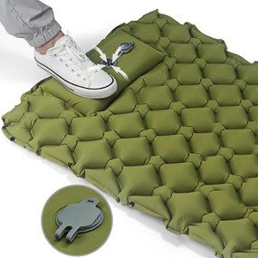 Turistický matrac pre jednu osobu, zelená