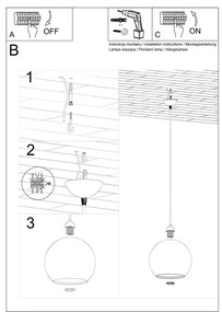 Zelené závesné svietidlo so skleneným tienidlom ø 30 cm Bilbao – Sollux